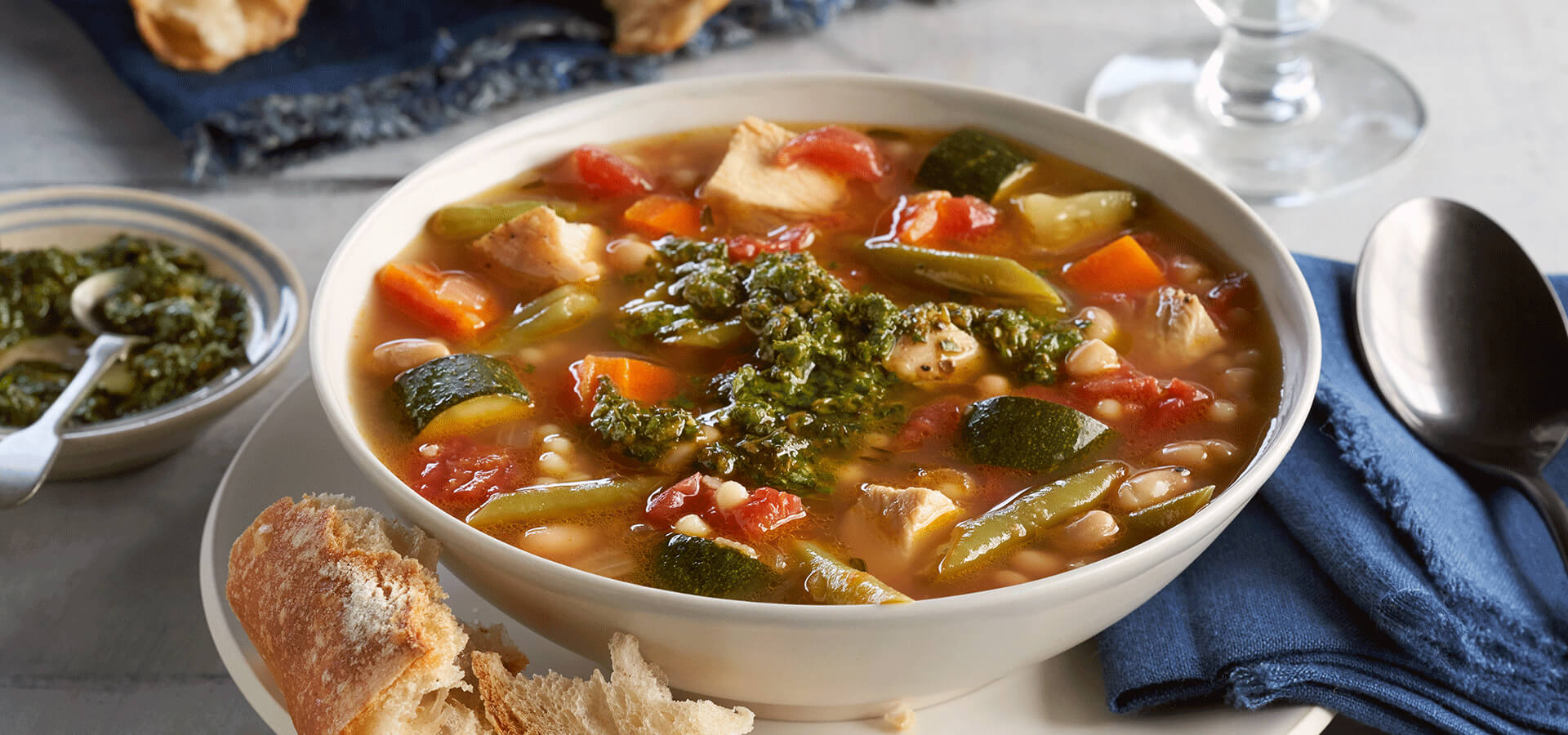 Chicken & Vegetable Soup with Pistou
