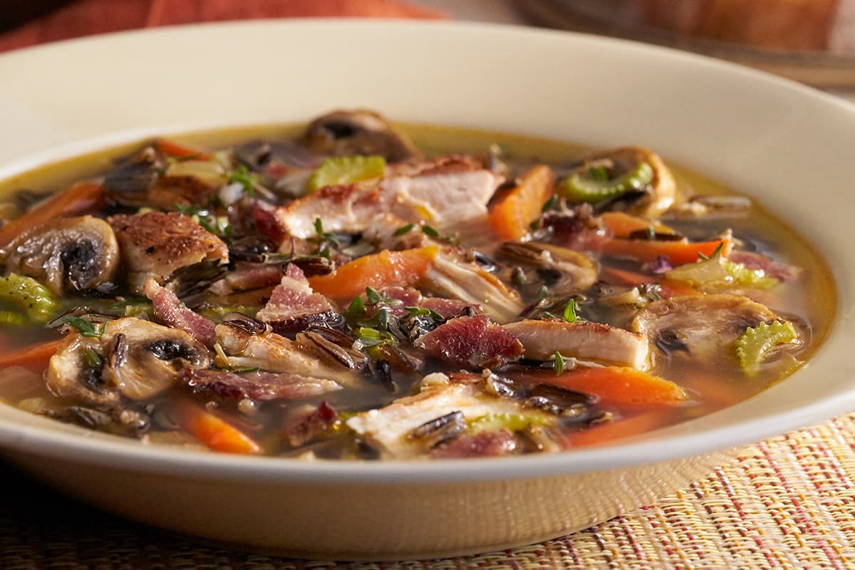 Smokey Wild Rice Turkey Soup