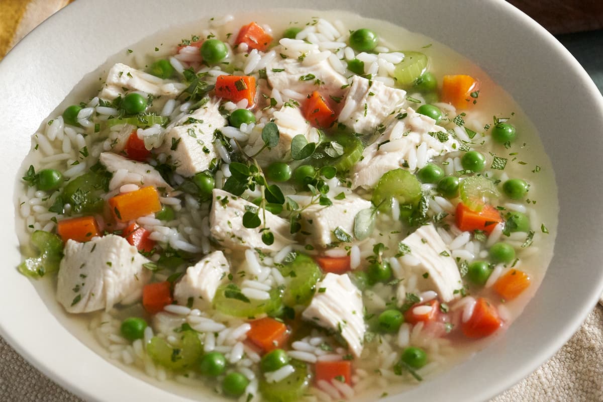 Three Herb Chicken & Rice Soup