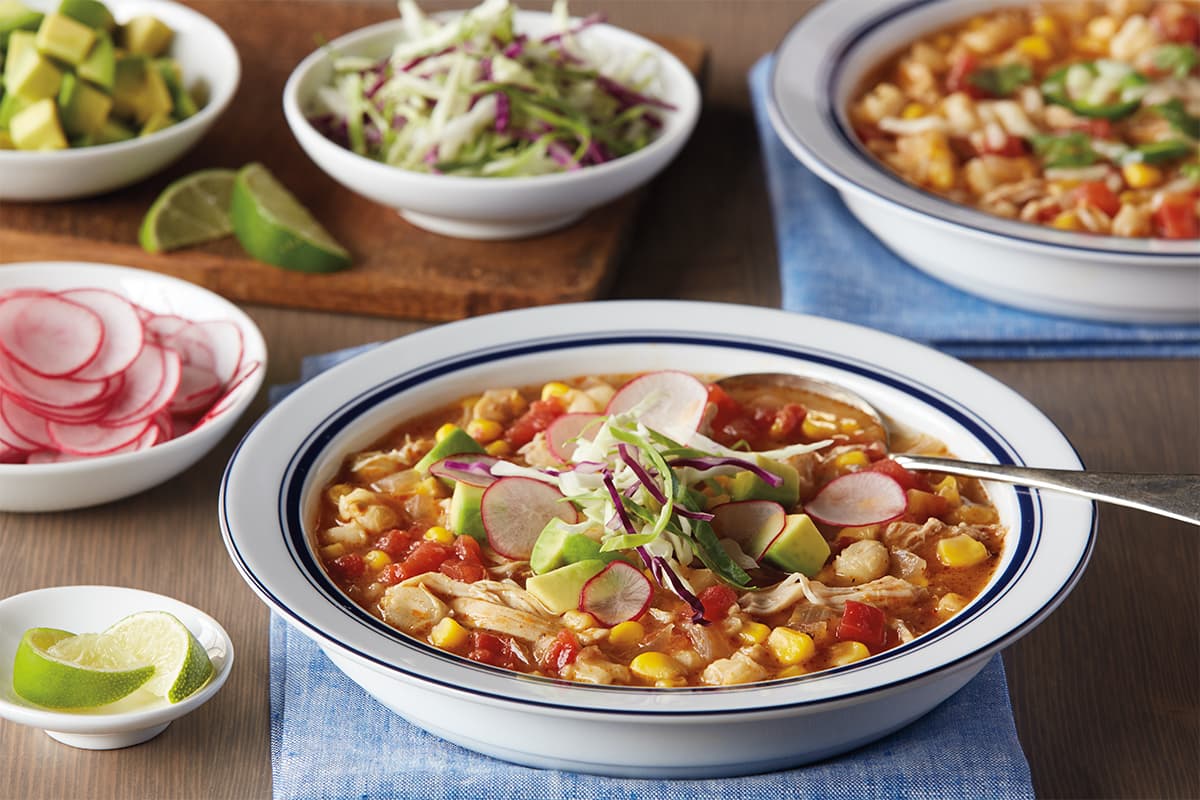 Two Corn Chicken Posole Soup